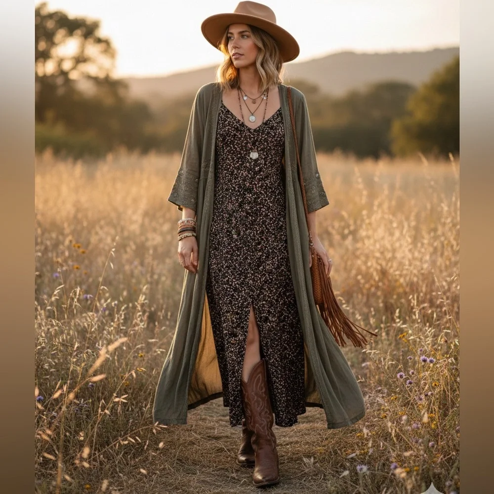 NWT Sienna Sky Floral Pattern Front Button Tie Back Women's Dress Size Medium - Picture 3 of 10